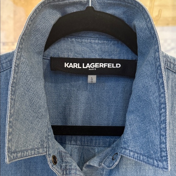 Karl Lagerfeld Classic Blue Denim Jacket size L - Picture 2 of 7